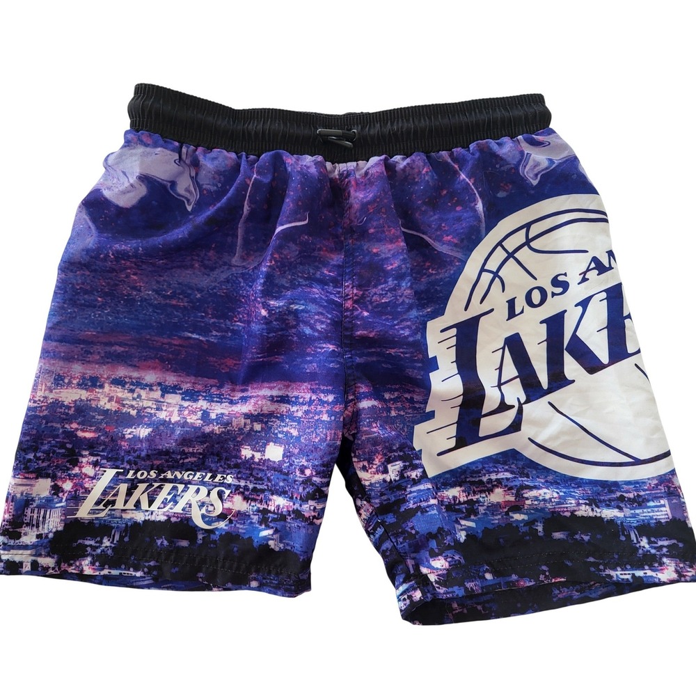 LA‎ Los Angeles Lakers Basketball NBA Swim Trunks Board Shorts Boys Kids 10-12